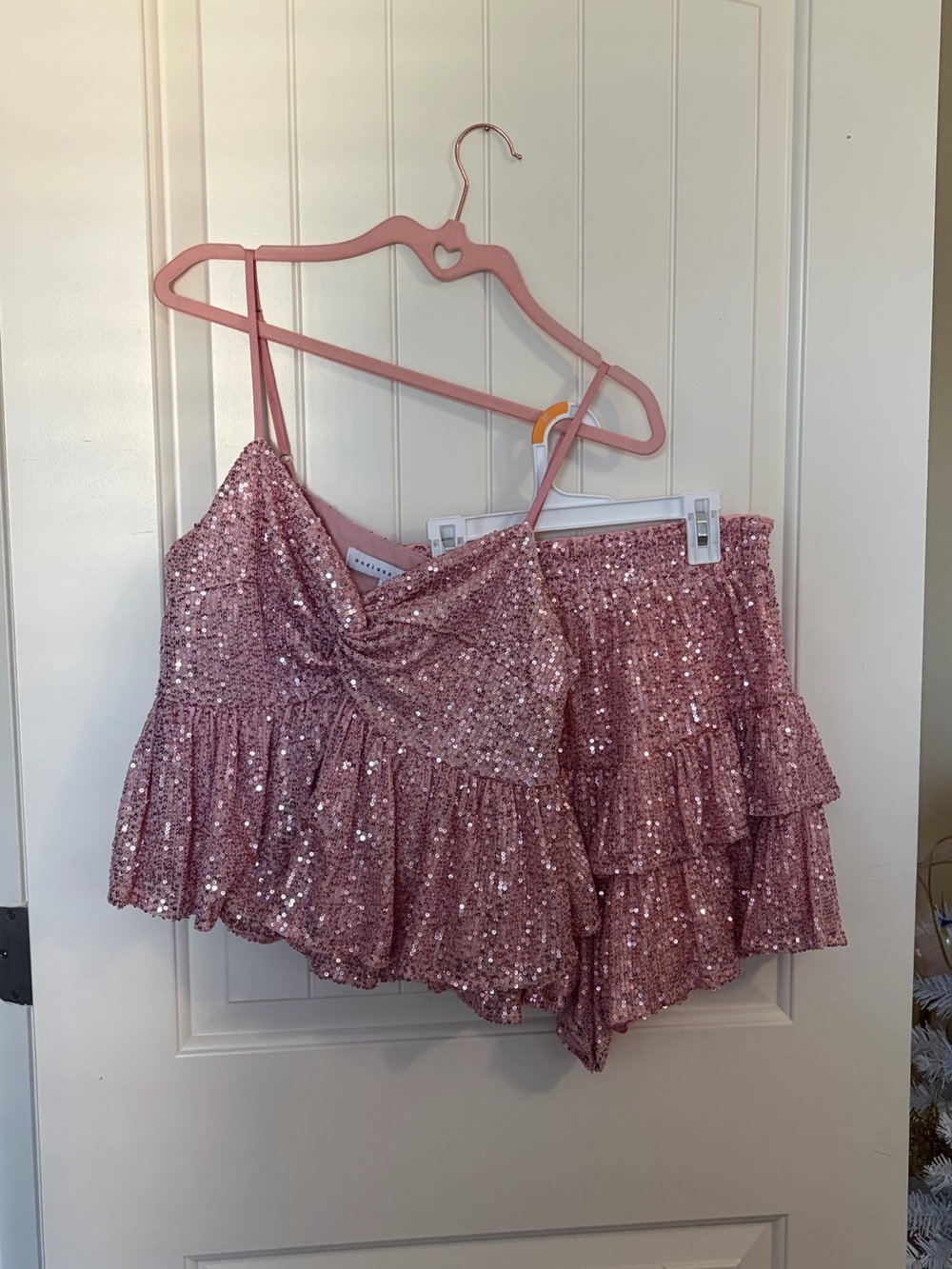 pink sequin set